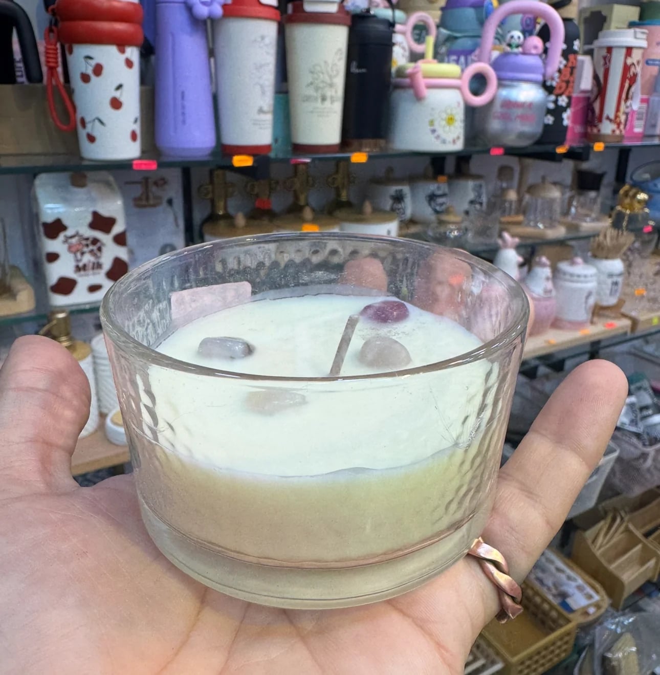Bougies parfumées avec pierre semi précieuse 1